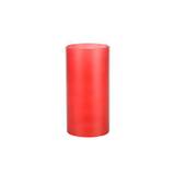 Glas cylinder til lysestage - frosted rød - ø7,0 x 14 cm - 6 stk.