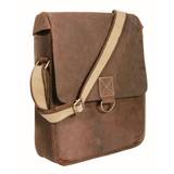 Alpenleder, Messenger Bag - Catch all, New York i brunt olieret nubuck læder