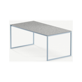 Hugo ultrathin spisebord i stål og keramik 240 x 90 cm - Gråblå/Granit grå