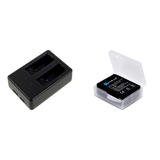 GoPro HERO 5/6/7/8 Dobbelt Batterioplader & Etui - Kompatibelt med GoPro Hero 8/7/6/5/3/3+ Batterier