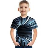 Børn Drenge T-shirt Kortærmet Grafisk 3D Print Farveblok Regnbue Børn Toppe Sommer Aktiv Gade Sport 3-12 år Lightinthebox