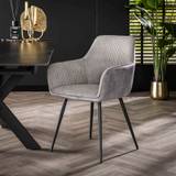 Tinto - 2 Spisebordsstole i sølvfarvet polyester med striber