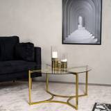 Kyros - Sofabord i guldfarvet metal og glas