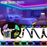 SHEIN 1pc Bedroom LED Light Strip, 5050RGB Color Changing Light Strip With 24 Key Remote Control To Control RGB Strip,Used For Cabinet, Room, And Home Party