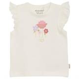 Minymo T-shirt råhvid med blomster - økologisk, str. 80, 86, 92