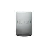 Favorit glas i borosilikat glas YOU ROCK i grå fra Design Letters