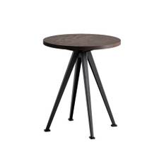 HAY - Pyramid Coffee Table 51 - Black Base - Smoked Oak - Ø45,5 x H54 cm
