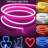 SHEIN 1pc Waterproof PVC LED Strip Light, Modern Beige LED Strip Light With USB Socket, Neon Light, Makeup Mirror Decor Lamp, Perfect For Home Indoor Outdoo