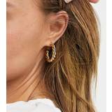 ASOS DESIGN - Snoede hoop-øreringe i 14k forgyldning-Guld