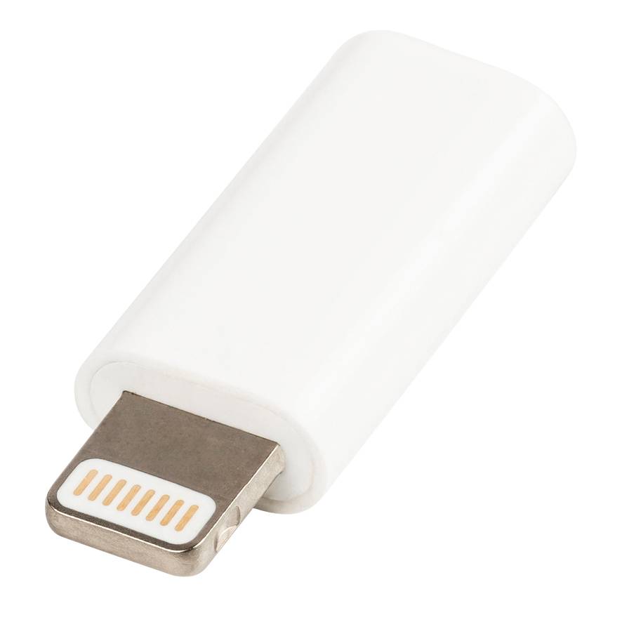 USB lightning adapter lightning male - USB Micro B female white