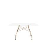 Kartell - Glossy Square Table 4567 130x130, Gold, White Polyester