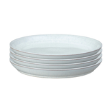 White Speckle Set Of 4 Coupe Dinner Plates