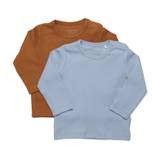 Minymo Drenge Langærmet t-shirt i økologisk bomuld - Ashley Blue - 74