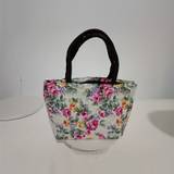 Mini Floral Print Canvas Handbag, Stylish Shoulder Bag, Tote Bag For Women
