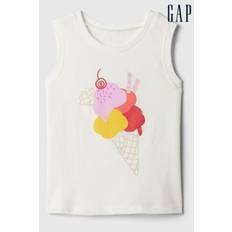 Gap White/Red Summer Sleeveless Vest Top (Newborn-5yrs)