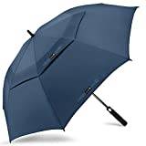 ZOMAKE Regenschirm Sturmfest Groß,XL Golf Umbrella Stockschirm mit Auf-Zu-Automatik für Herren Damen - Travel Schirm mit Tragegurt(Marineblau)