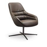 Walter Knoll - Kyo Lounge Chair 171-10 Powder-Coated Bronze Matt Upholstered Leather Cat. 50 Rodeo-Soft 1362 Camel / 1363 Earth 4-star Base Teflon Glides