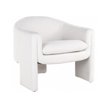 Charmaine lænestol i plys polyester B83 cm - Hvid