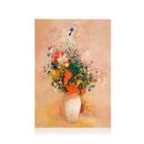 Redon - Vase of Flowers Lærred (50x70 cm - Sort Ramme) - Blomster