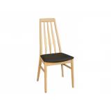 Casø Eva spisebordsstol (sort læder sæde, naturolieret eg)