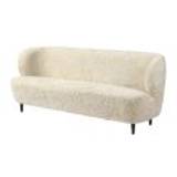 GUBI Stay Sofa Fully Upholstered SH: 40 cm - Black Stained Oak/Moonlight