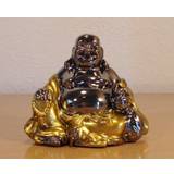 Lille Siddende Buddha I Guld Resin