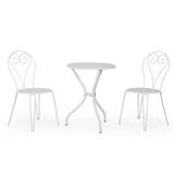 Brafab Odessa cafésæt Hvid 2 stole & bord 80 cm
