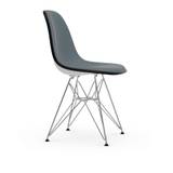 Vitra - Eames Plastic Chair DSR White Upholstered Seat Crome Legs Fabric Hopsak 25