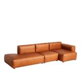 HAY - Mags Soft Low 3 Seater Combination 3 Right - Dark Grey Stitching - Cat.6 - Sense Cognac