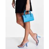 Topshop - Blå lille håndtaske i læder - Mellemblå - One Size