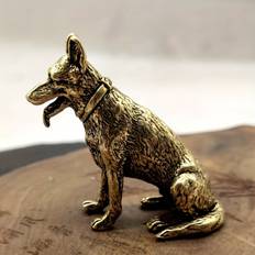 1pc, Classic Brass And Copper Dog Ornament For Table Top And Bedroom Decor - Add A Touch Of Elegance To Your Home