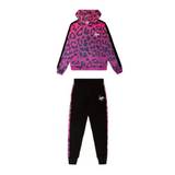 Hype Girls Leopard Print Tracksuit - 7-8 Years / Black-Pink