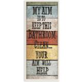 Stupell Home Decor My Goal Is to Keep a Clean Room 'Bathroom Wall Plaque, 7 x 0.5 x 17, Proudly Made in the USA