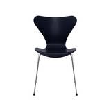 3107 stol, farvet ask midnight blue/krom stel af Arne Jacobsen