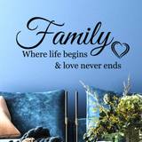 SHEIN 1pc Life Begins And Love Never Ends, Wall Stickers, Vinyl Removable Art Wall Stickers, Living Room, Bedroom, Kitchen Wall Decor Home, 23.6X11.8inch