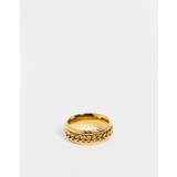 ASOS DESIGN - Guldfarvet ring med bevægeligt bånd med kædedesign og indpræget design-Sølv