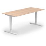 Copenhagen hæve sænkebord, hvidt stel, birk bordplade i størrelsen 80x180 cm