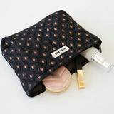 SHEIN Exquisite Black Fashion Jacquard Cosmetic Bag, Multi-Functional Storage Pouch, Keychain Wallet, Coin Purse, Lipstick Storage Bag, Travel Portable Cosm