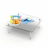 SHEIN 1 Set Detachable Acrylic Transparent Sofa Side Table, Mini Square Table, Modern And Simple Bedroom Bedside Table For Living Room, Bedroom