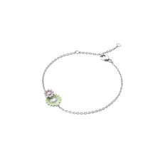 DAISY by Stine Goya sølv armbånd grøn/lyserød