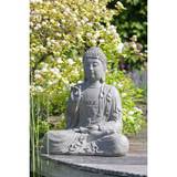 Buddha "Lotus" grå - Buddha havestatuer - GodKarmaShop