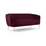 Moss 3-personers sofa i metal og velour B179 cm - Guld/Lilla