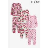 Pink/Cream Retro Print Pyjamas 3 Pack (9mths-12yrs)