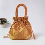 SHEIN Retro Embroidery Silk Drawstrings Handbags Flower Storage Bags Hanfu Women Purse Wallets Casual Money Bag Cosmetic Bag Jewerly Packing Bag Coin Purse