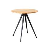 HAY - Pyramid Café Table 21 - Black Base - Oiled Oak - Ø70 cm