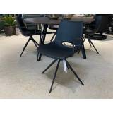 Top-Line Cayman spisebordsstol med armlæn - sort okselæder