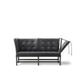 Fredericia Furniture - The Spoke-Back Sofa 2 Seater, Svartlackerad ek, Läder 1, Omni 301 Black