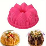 1pc Crown Cake Mold, Large Castle Silicone Cake Mold, Baking Supplies
