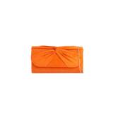 Orange Suede Clutch Bag with Knot Detail - One Size