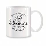 SHEIN 1 Pc 11 Oz Funny New Home New Adventure New Memories Gifts Birthday Gifts Novelty White Coffee Mugs
